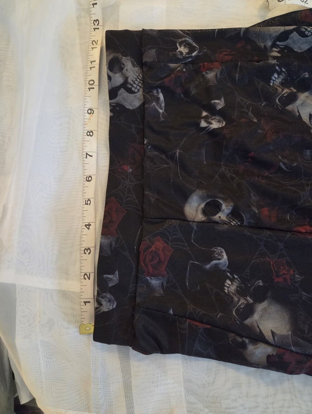NWT Killstar Kleodora Gothic Black Sheer Skull & Rose Maxi Skirt, XS - Picture 6 of 15